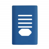 Placa p/ 4 Interruptores + Tomada 4x2 - Novara Azul Fosco